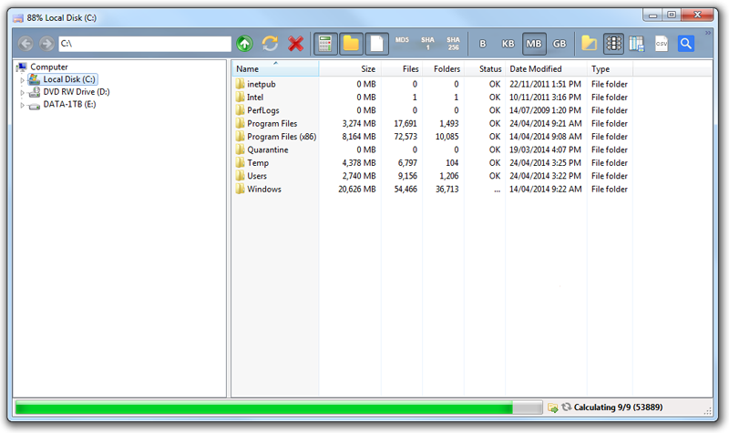 Folder Sizes in Explorer Windows 7