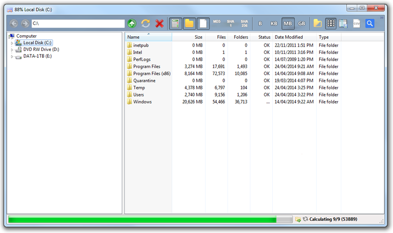 folder size explorer screenshot